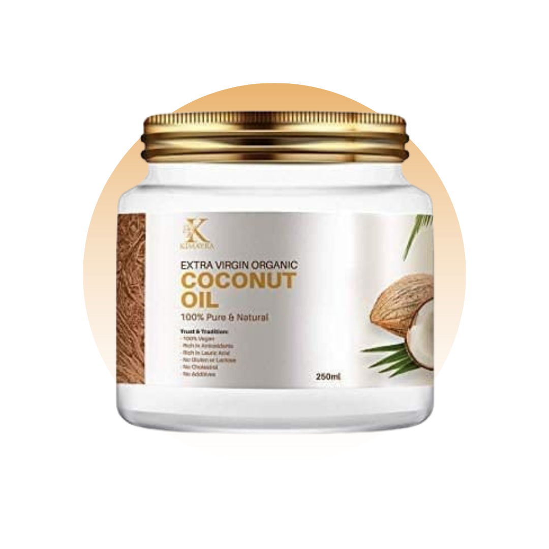 oil coconut oil extra virgin coconut oil natural coconut oil products essential edible 100 % pure and Natural Glass 500 ml Bottle Front