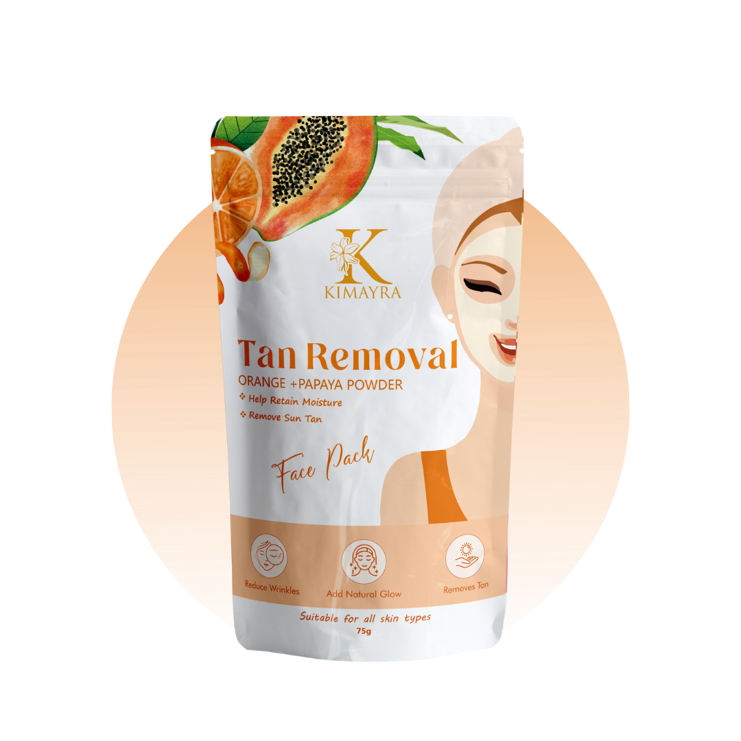 Orange and papaya Facepack powder Front , Tan Remove