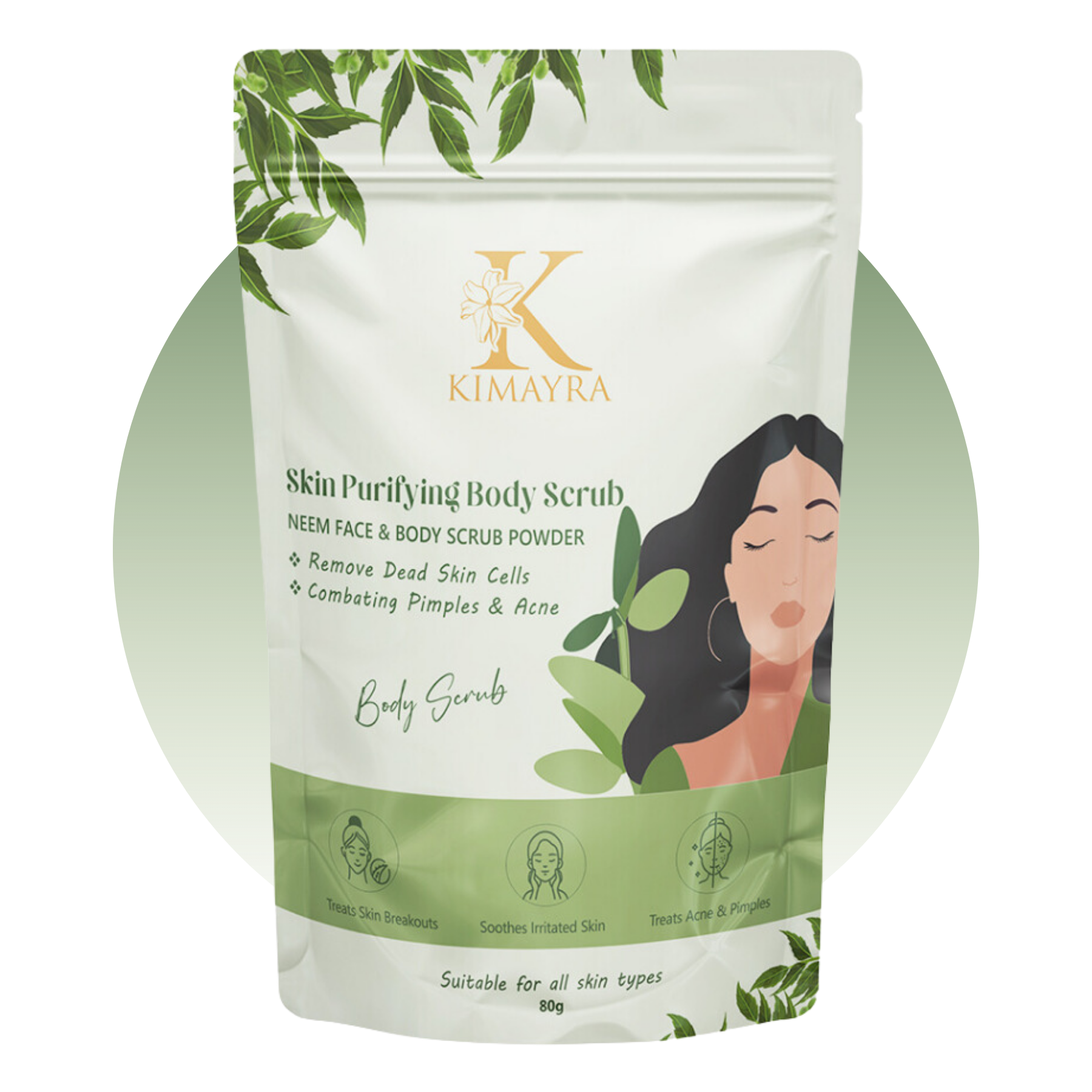 Neem face and Body scrub powder packet front