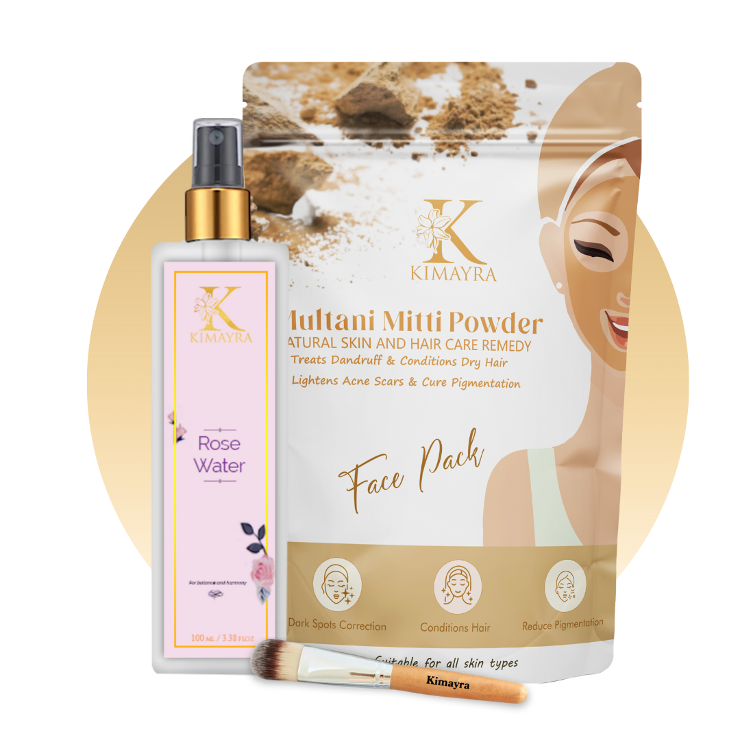 Multani Mitti & Rose Water Combo + Free Brush