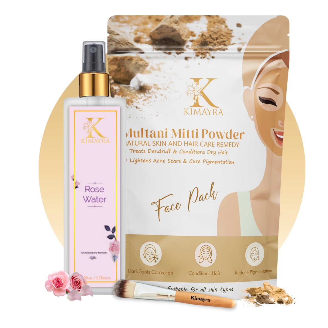 Multani Mitti & Rose Water Combo + Free Brush