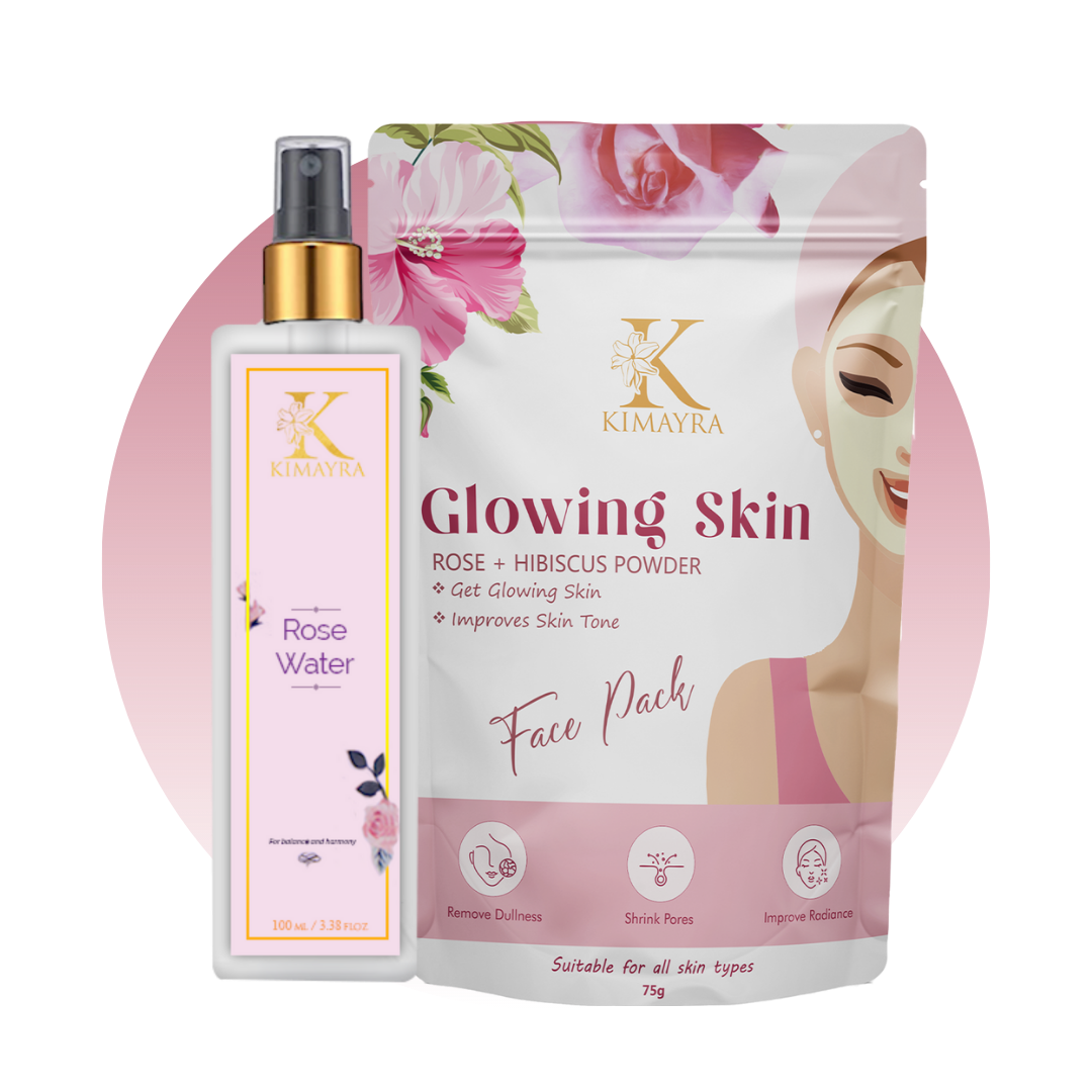 Glowing Skin Face Pack & Rose Water Combo