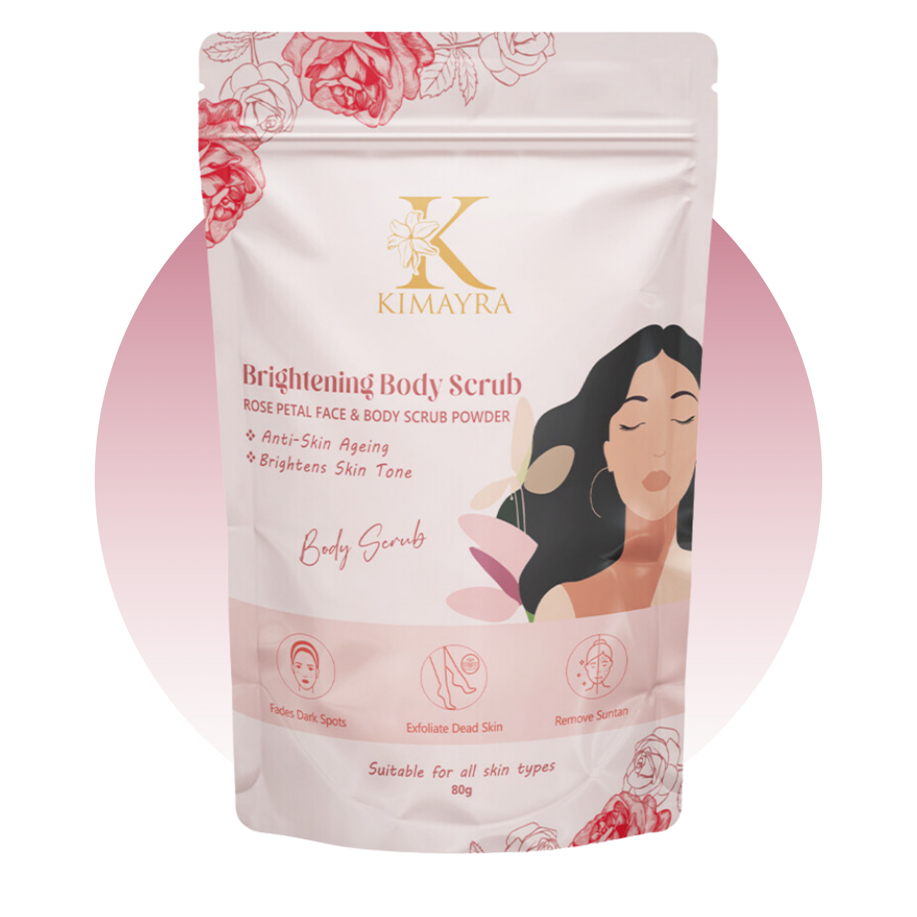 Rose Face and body scrub powder premium front 