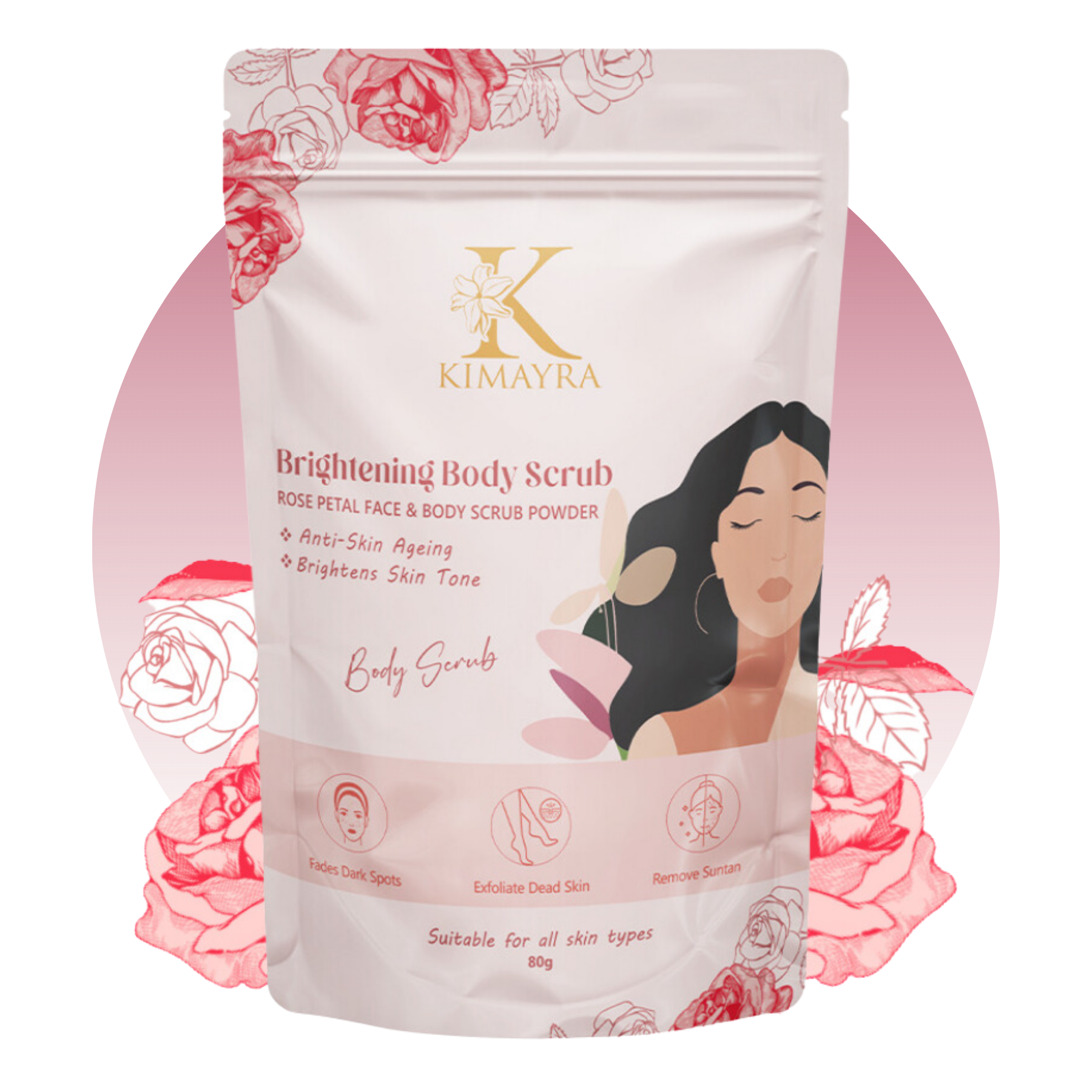 Rose Face and body scrub powder premium front 