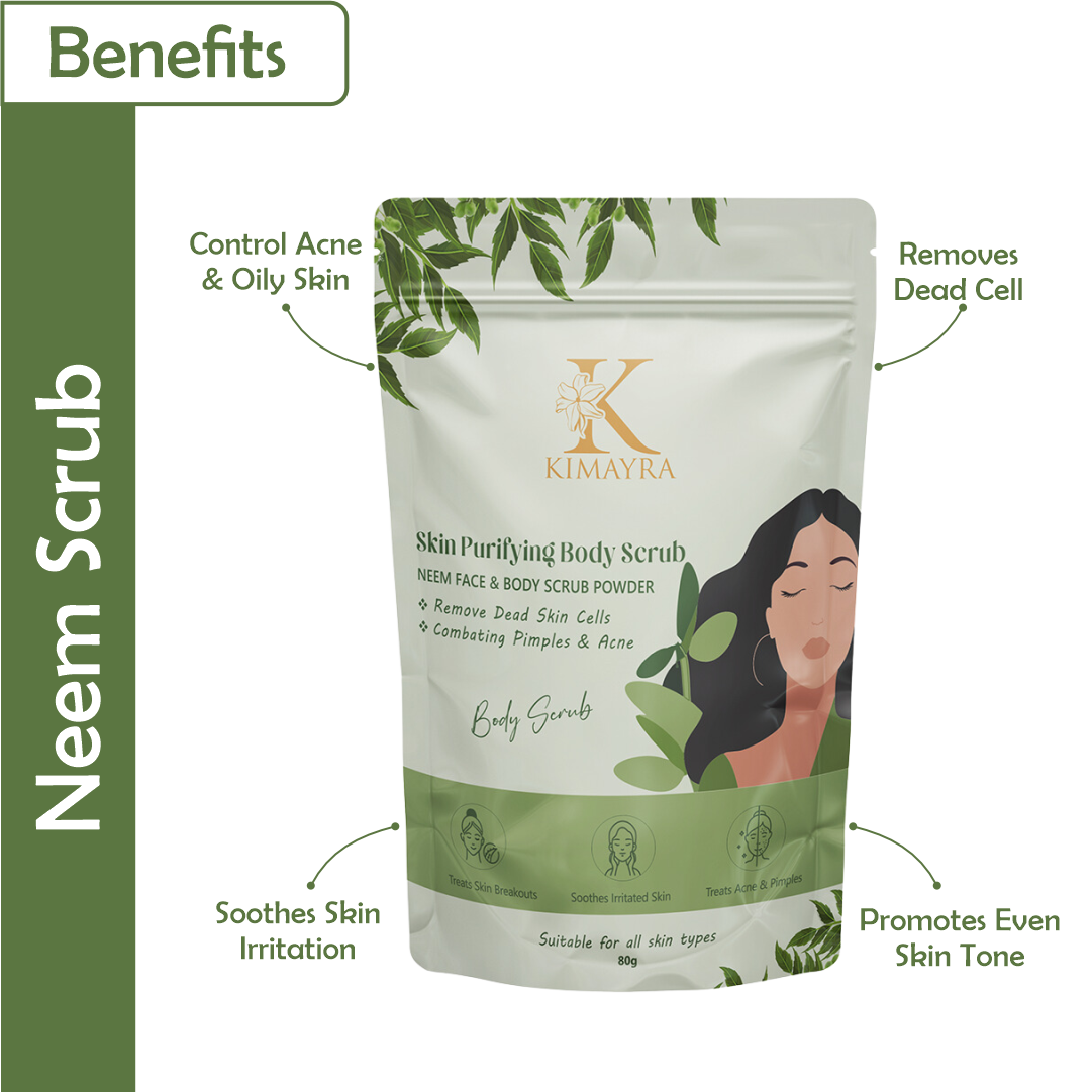 Neem Scrub image front Acne Dead cells irritation Skin tone