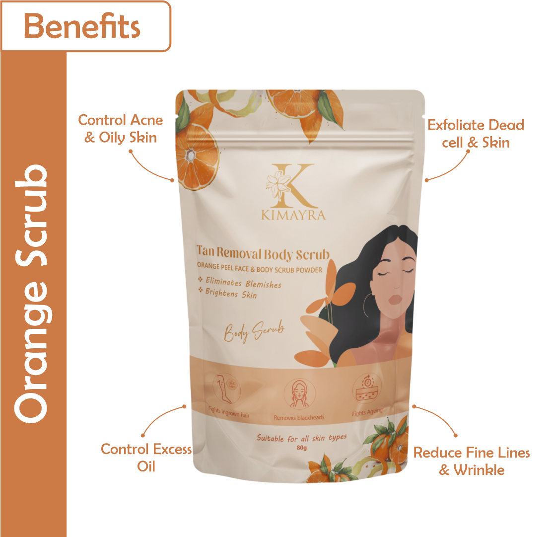 Orange scrub face body Scrub Acne Dead cell Exfoliate Oil control Wrinkle