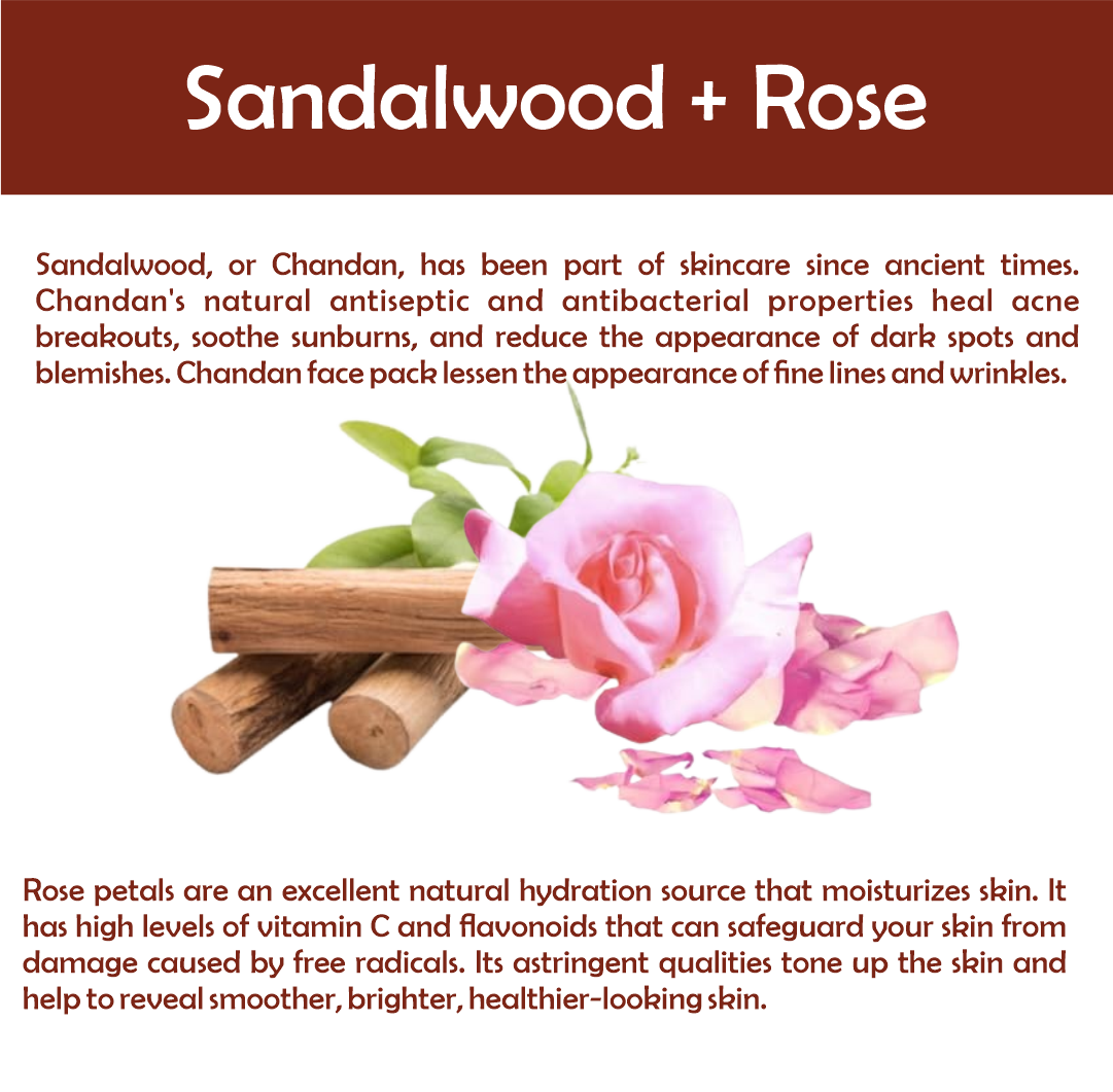 Sandalwood and rose ingredients Benefits 