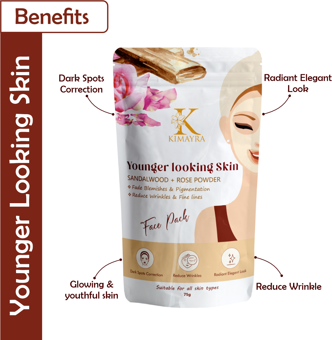 Younger Looking Skin Face Pack Powder & Rose Water Combo